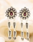 Garnet Petal Earrings
