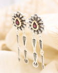 Garnet Petal Earrings