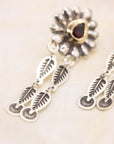 Garnet Petal Earrings