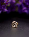 14k Gold Stamped Nose Stud