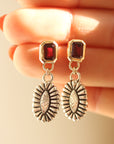 Crimson Lattice Earrings