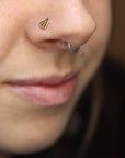 14k Gold Stamped Nose Stud