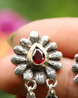 Garnet Petal Earrings