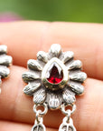 Garnet Petal Earrings