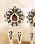 Garnet Petal Earrings