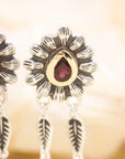 Garnet Petal Earrings