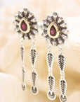 Garnet Petal Earrings