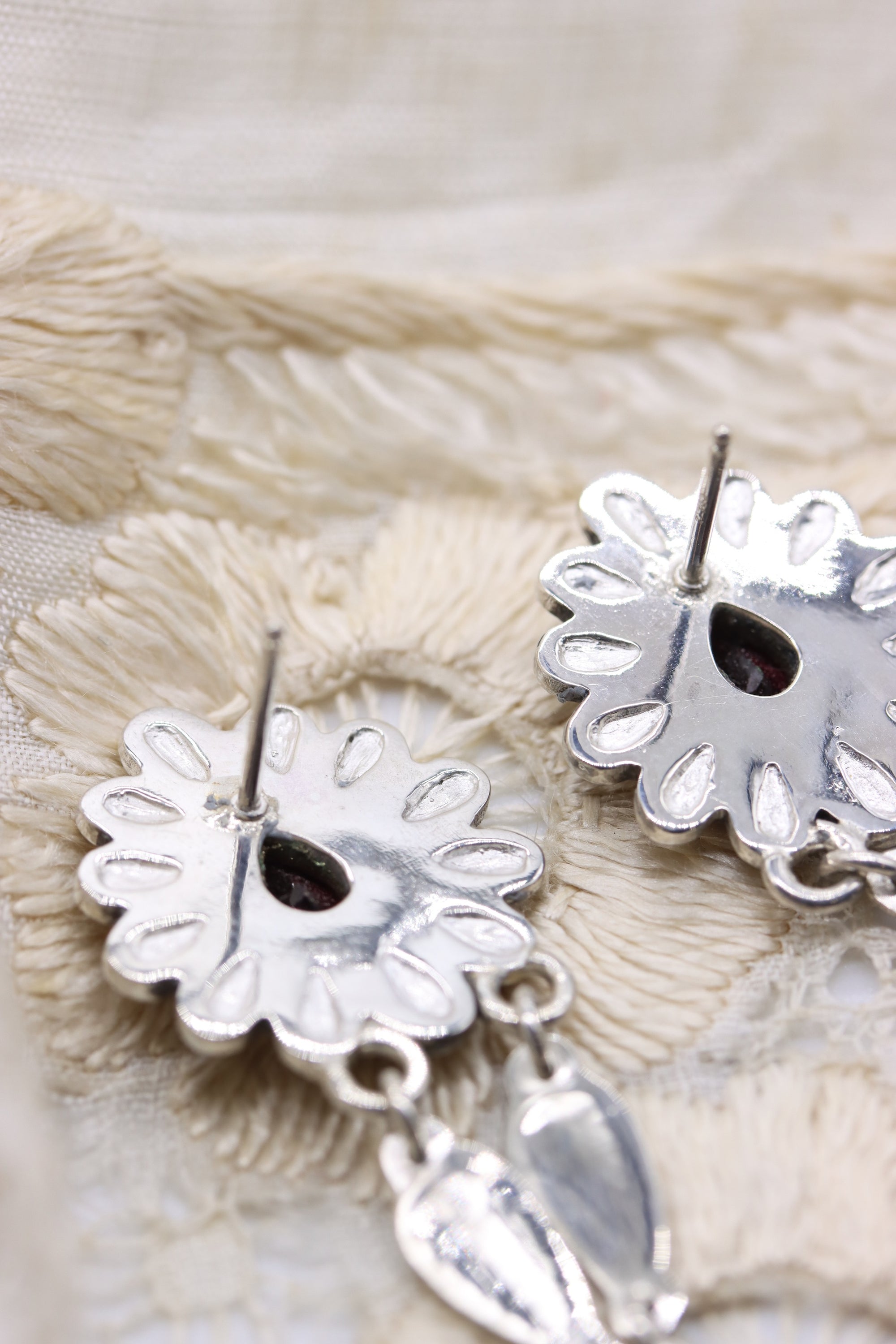 Garnet Petal Earrings