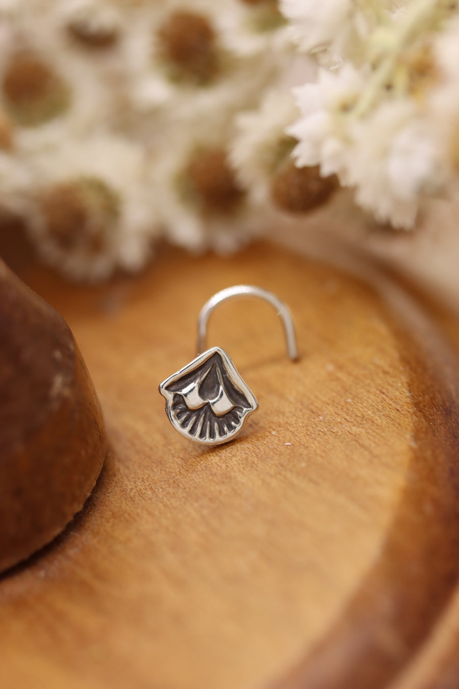 Stamped Silver Nose Stud