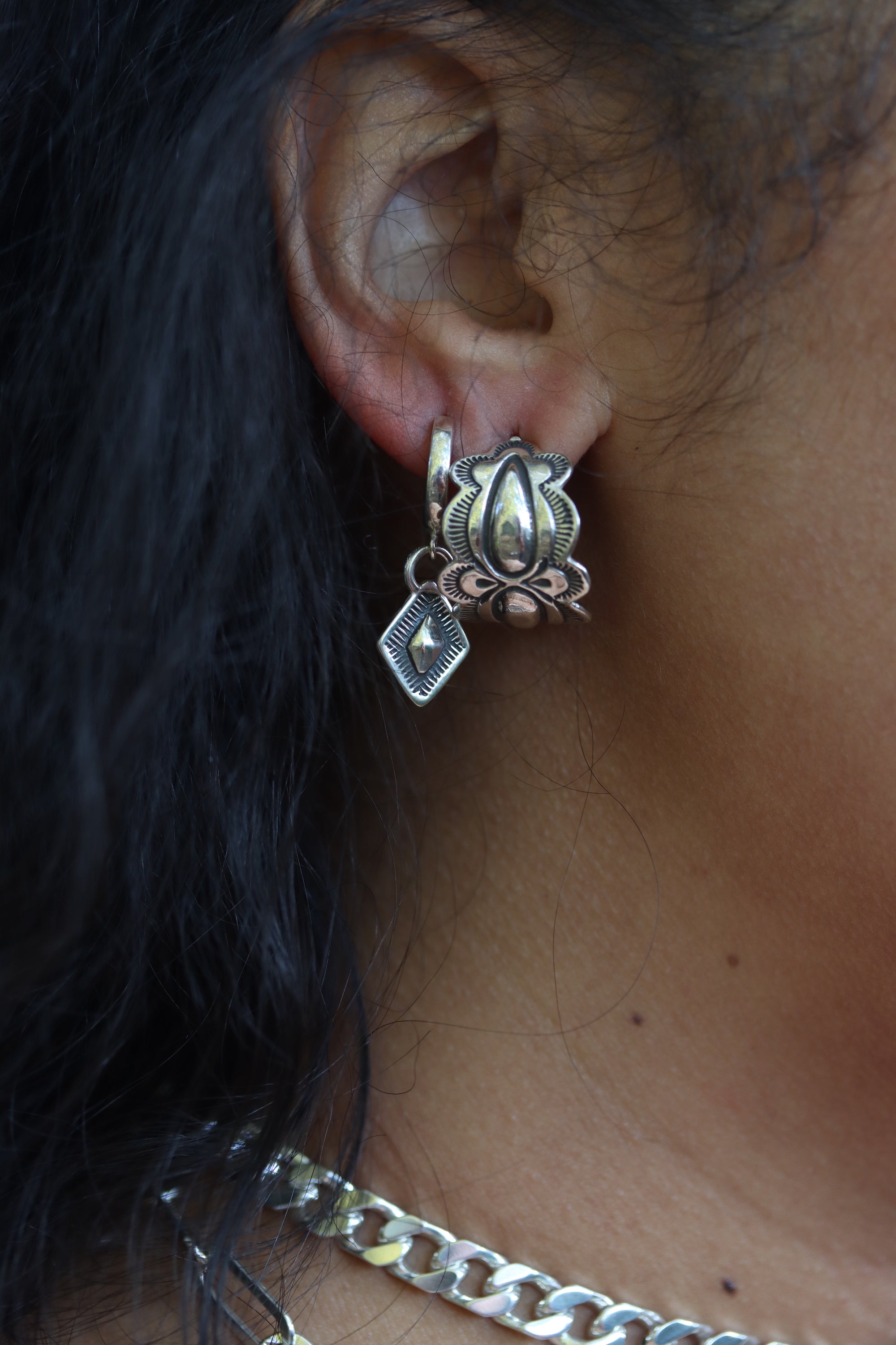 Stamped Huggie Hoops
