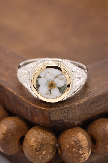Octagonal Orange Blossom Ring - Size 6.5