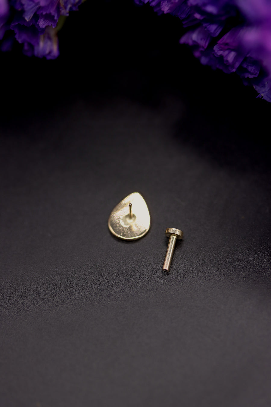 14k Gold Stamped Nose Stud