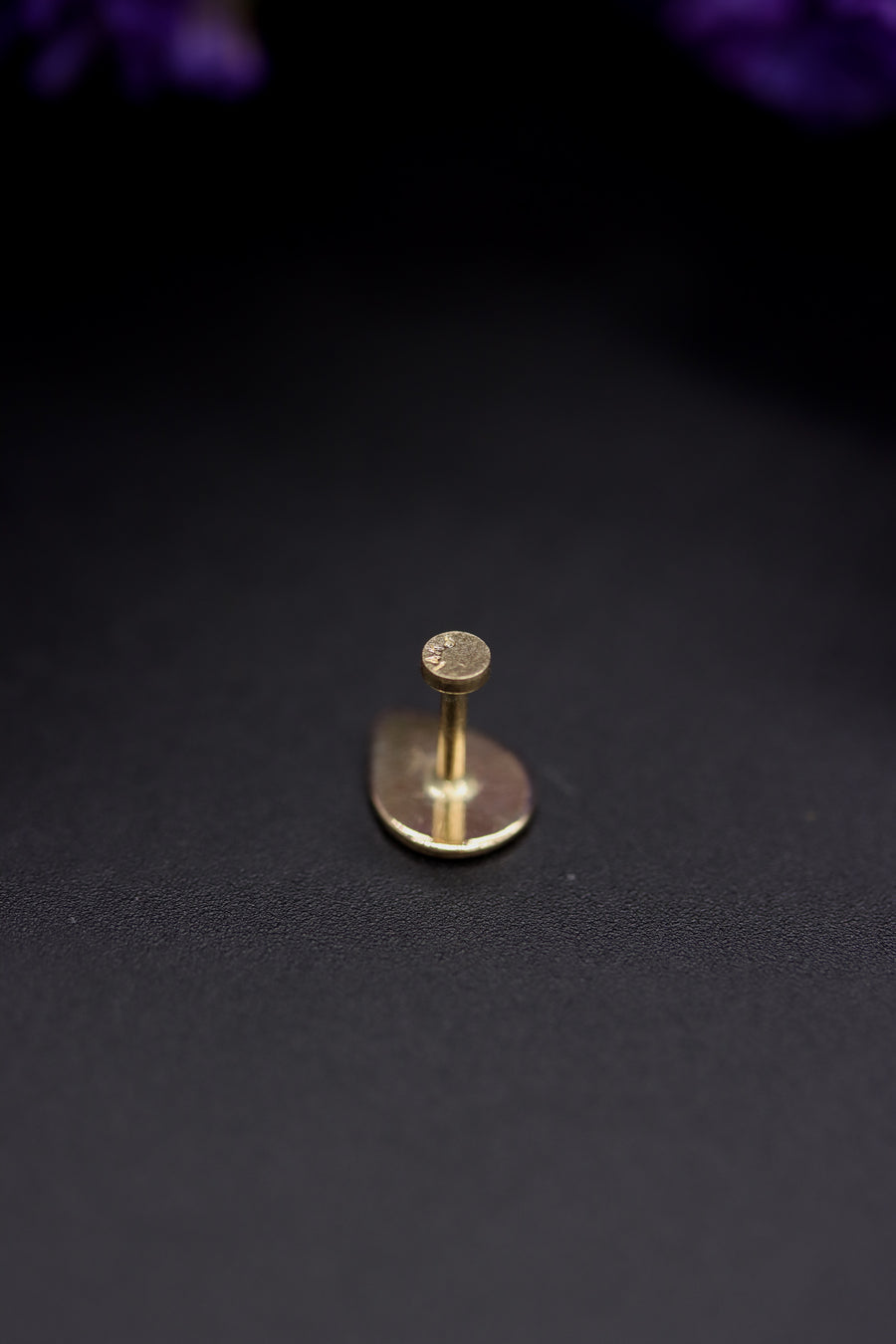 14k Gold Stamped Nose Stud