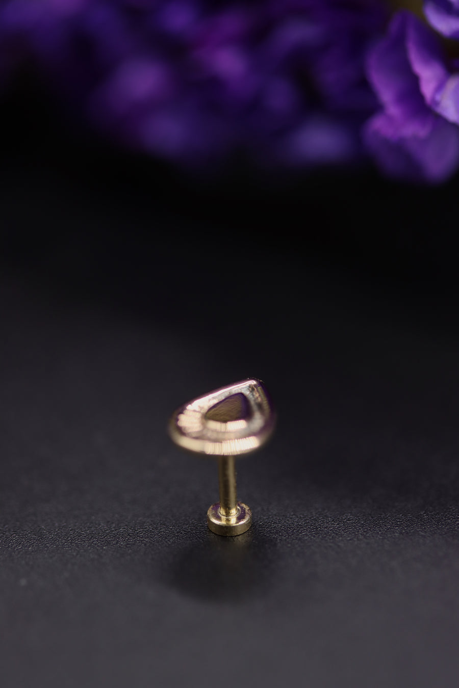 14k Gold Stamped Nose Stud