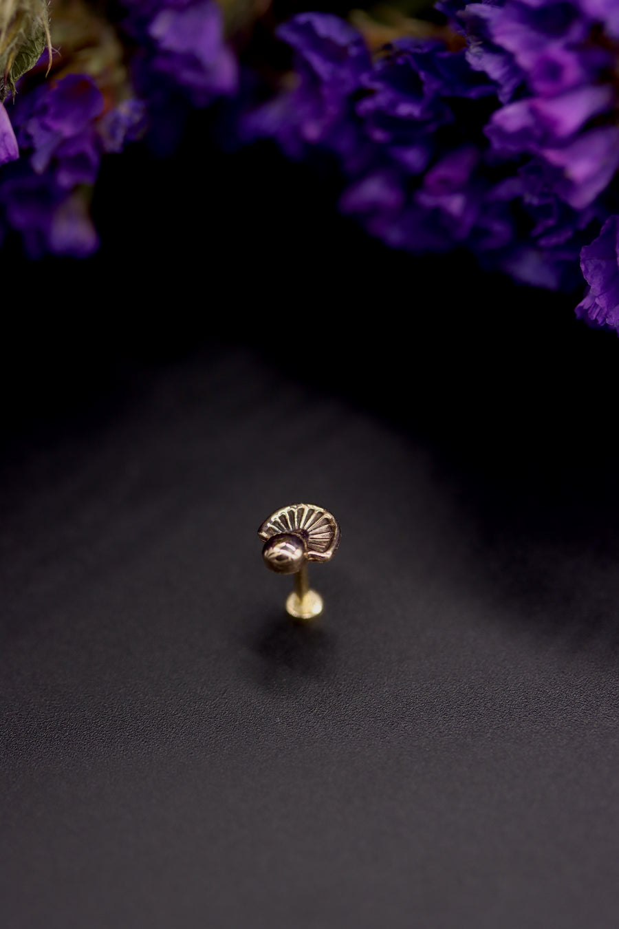 14k Gold Stamped Nose Stud