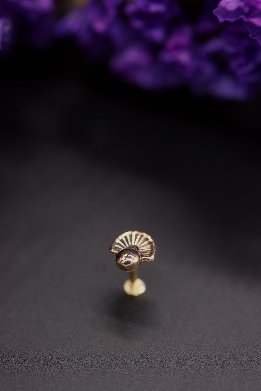 14k Gold Stamped Nose Stud