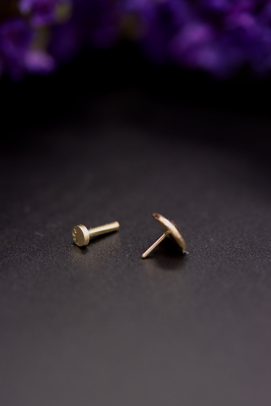 14k Gold Stamped Nose Stud