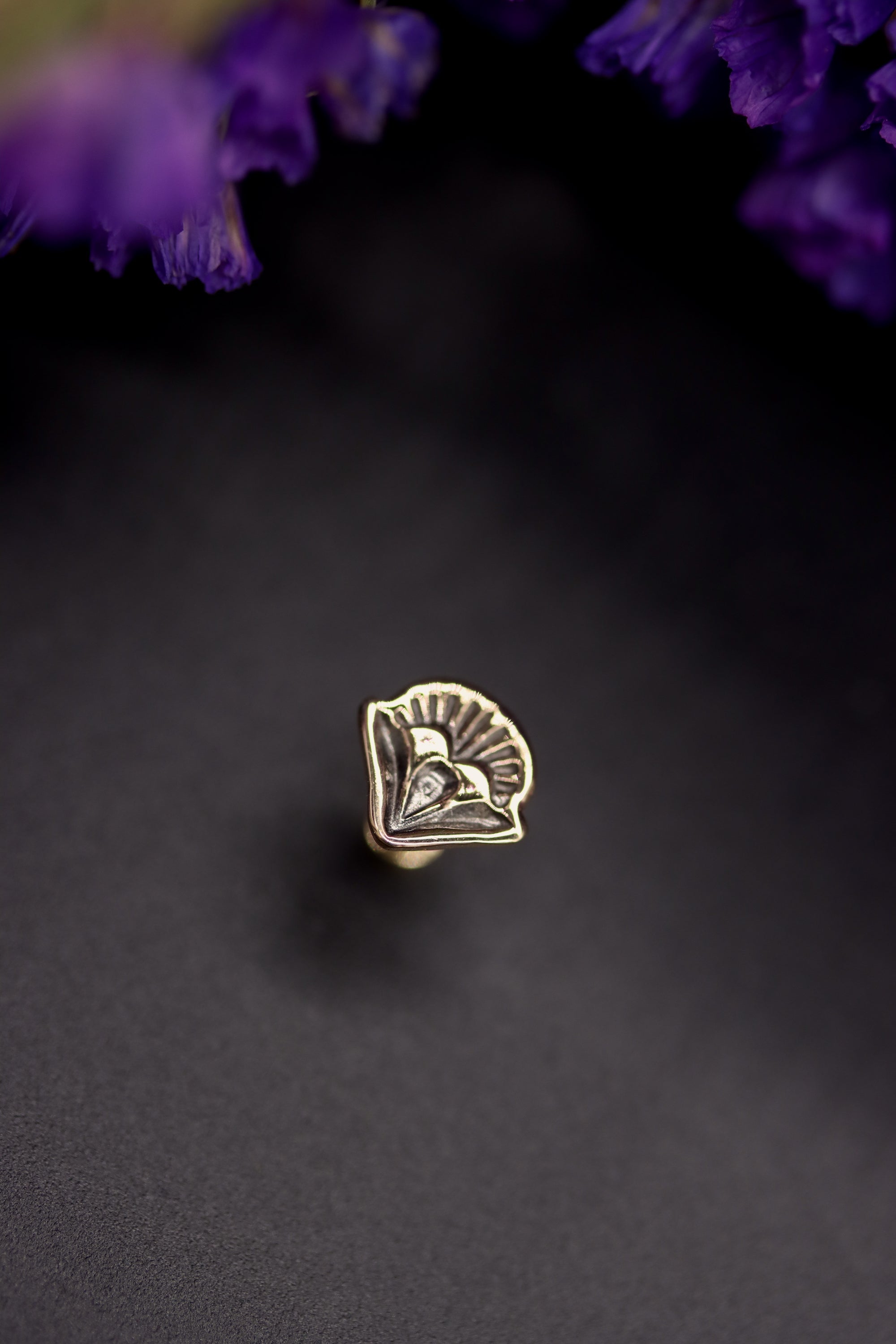 14k Gold Stamped Nose Stud