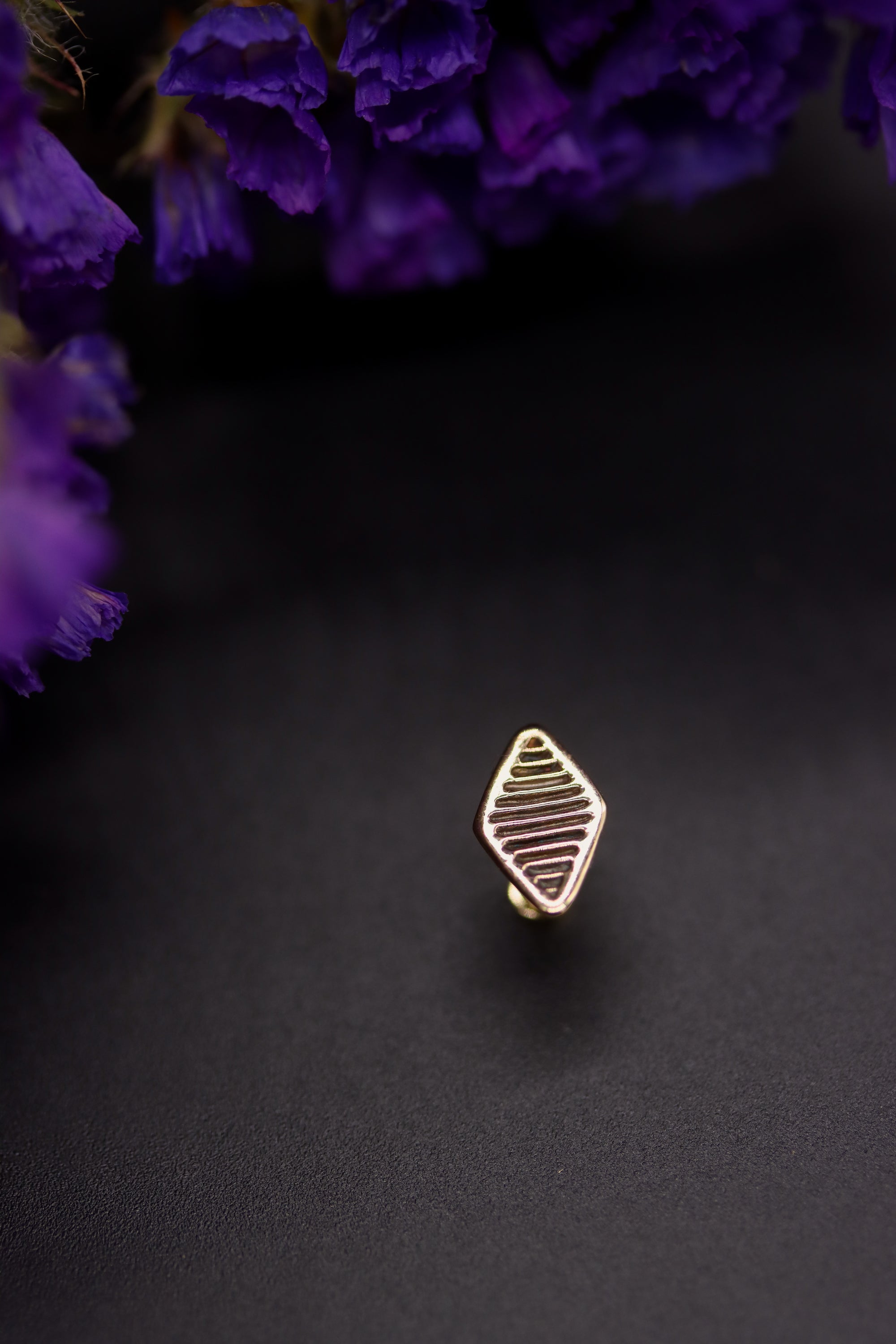 14k Gold Stamped Nose Stud