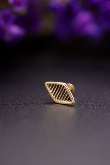 14k Gold Stamped Nose Stud