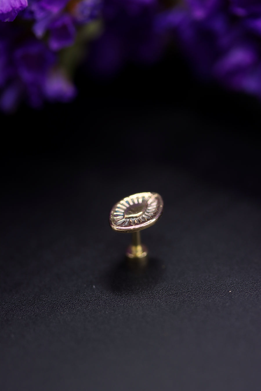 14k Gold Stamped Nose Stud