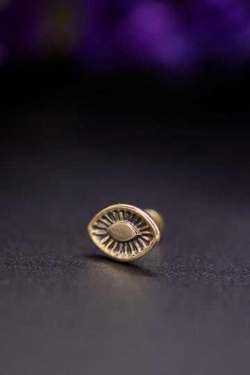 14k Gold Stamped Nose Stud