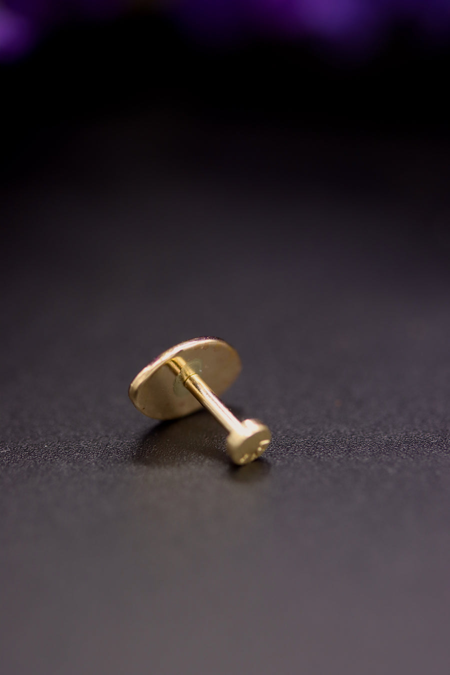 14k Gold Stamped Nose Stud