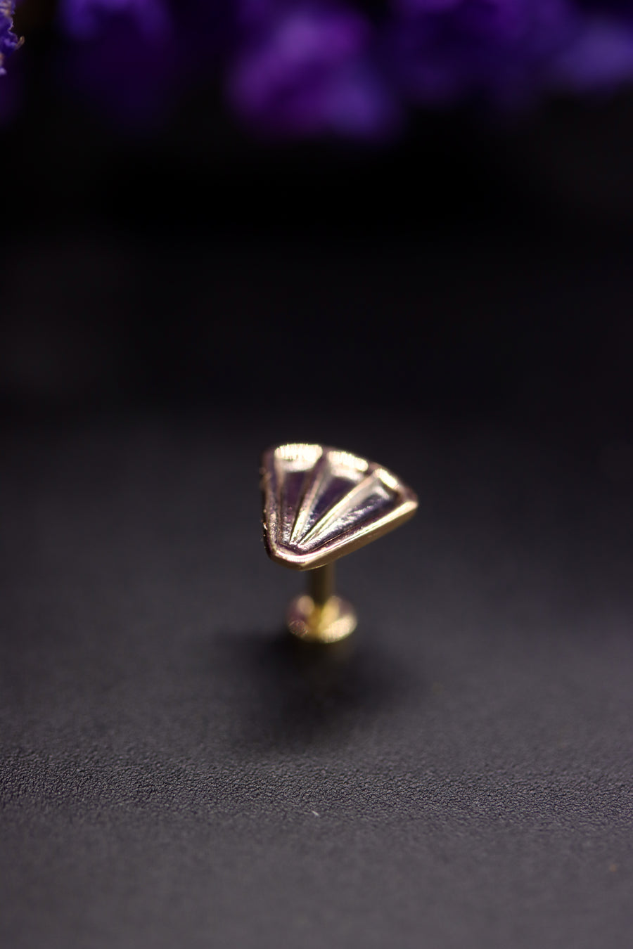 14k Gold Stamped Nose Stud