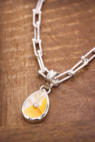 Diamond California Poppy Necklace