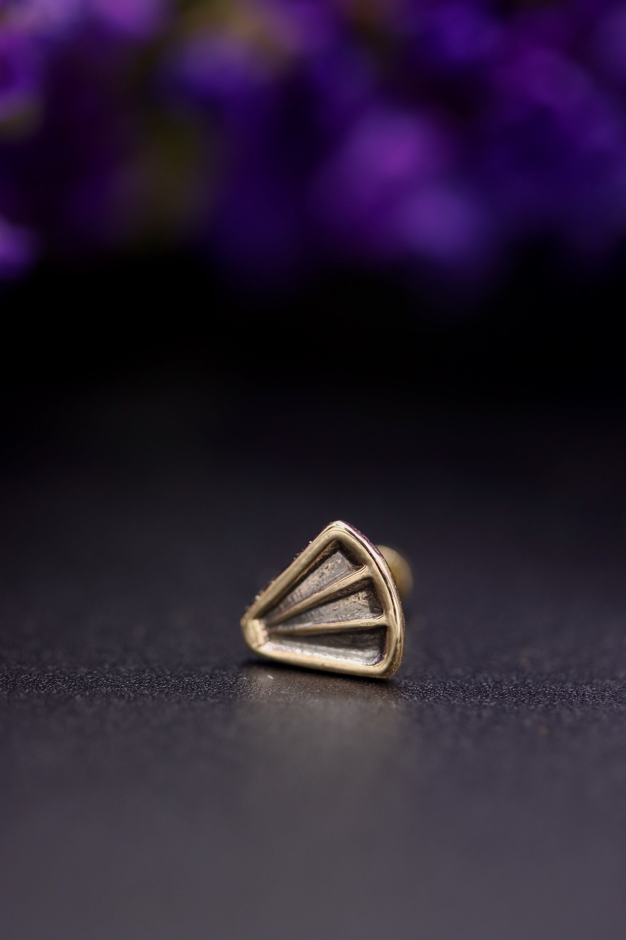 14k Gold Stamped Nose Stud