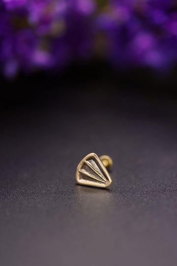 14k Gold Stamped Nose Stud