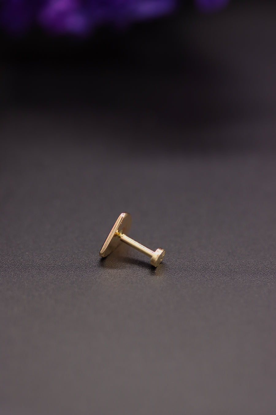 14k Gold Stamped Nose Stud