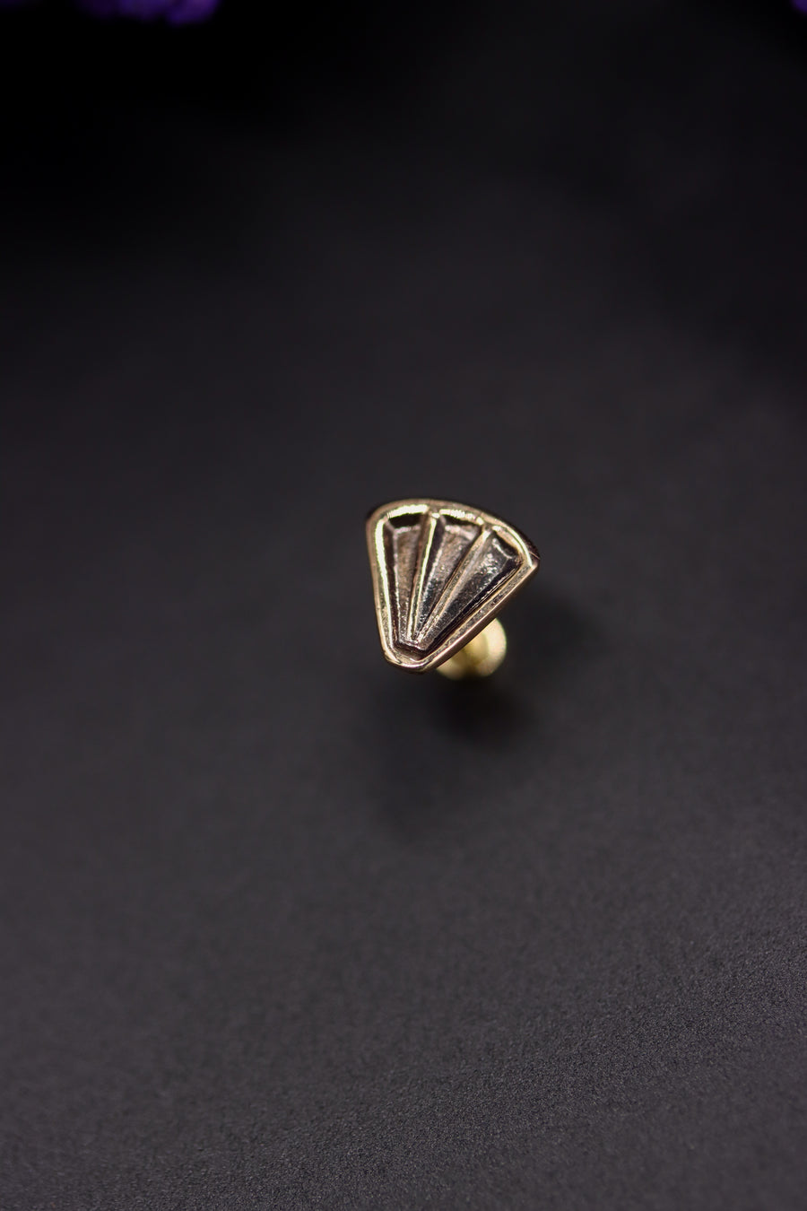 14k Gold Stamped Nose Stud