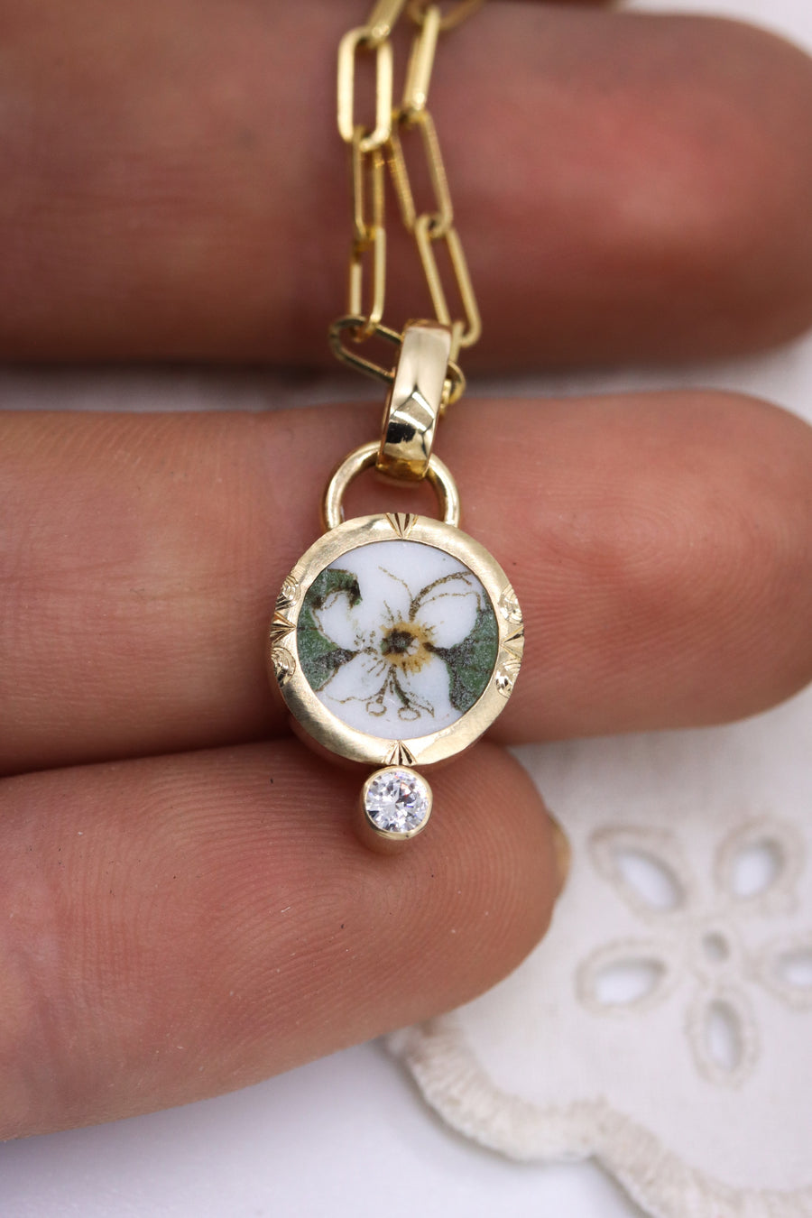 Diamond Orange Blossom Charm