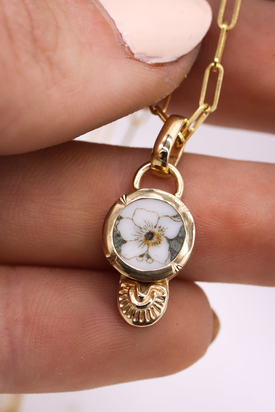 Stamped Orange Blossom Charm