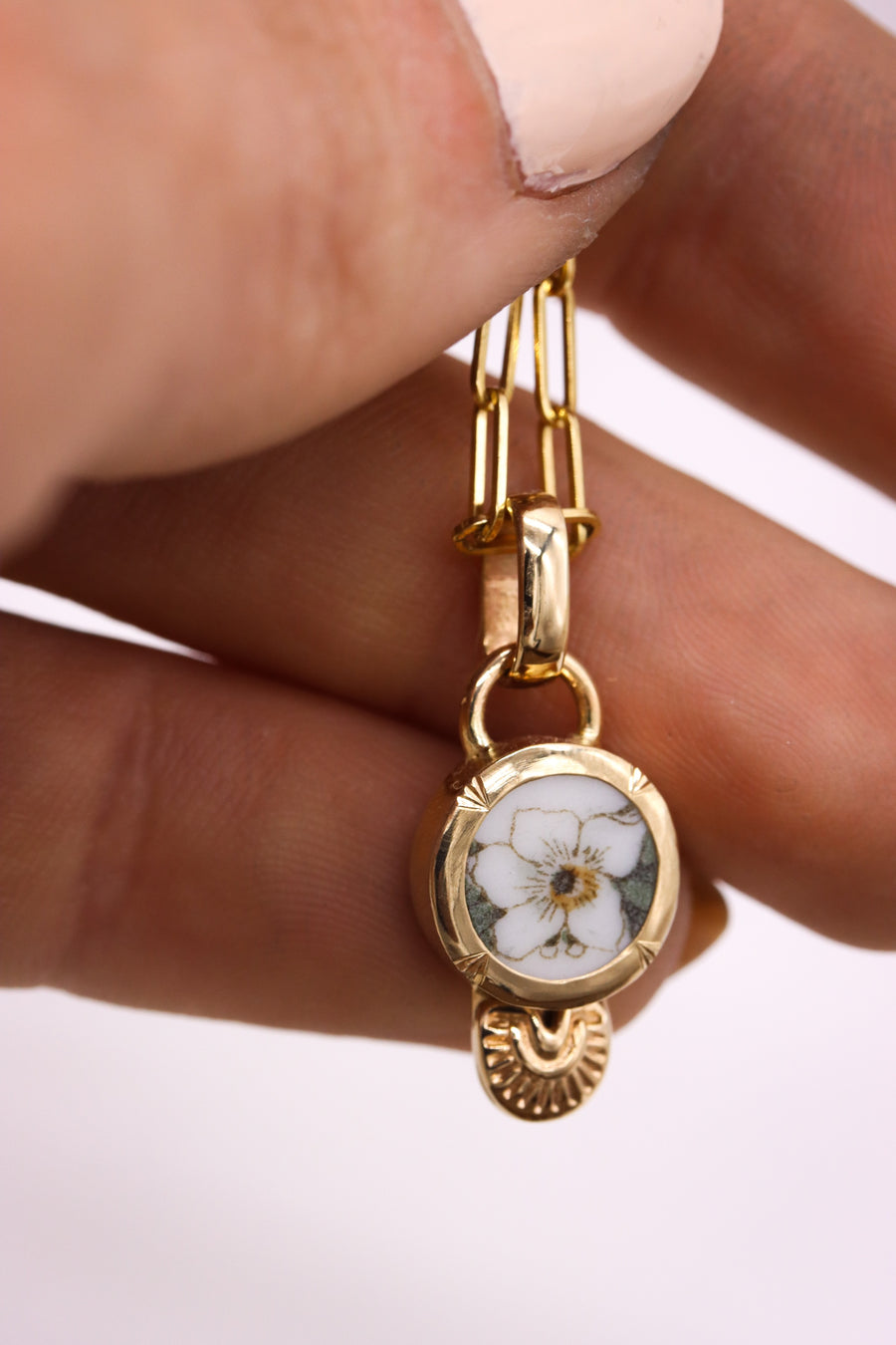 Stamped Orange Blossom Charm