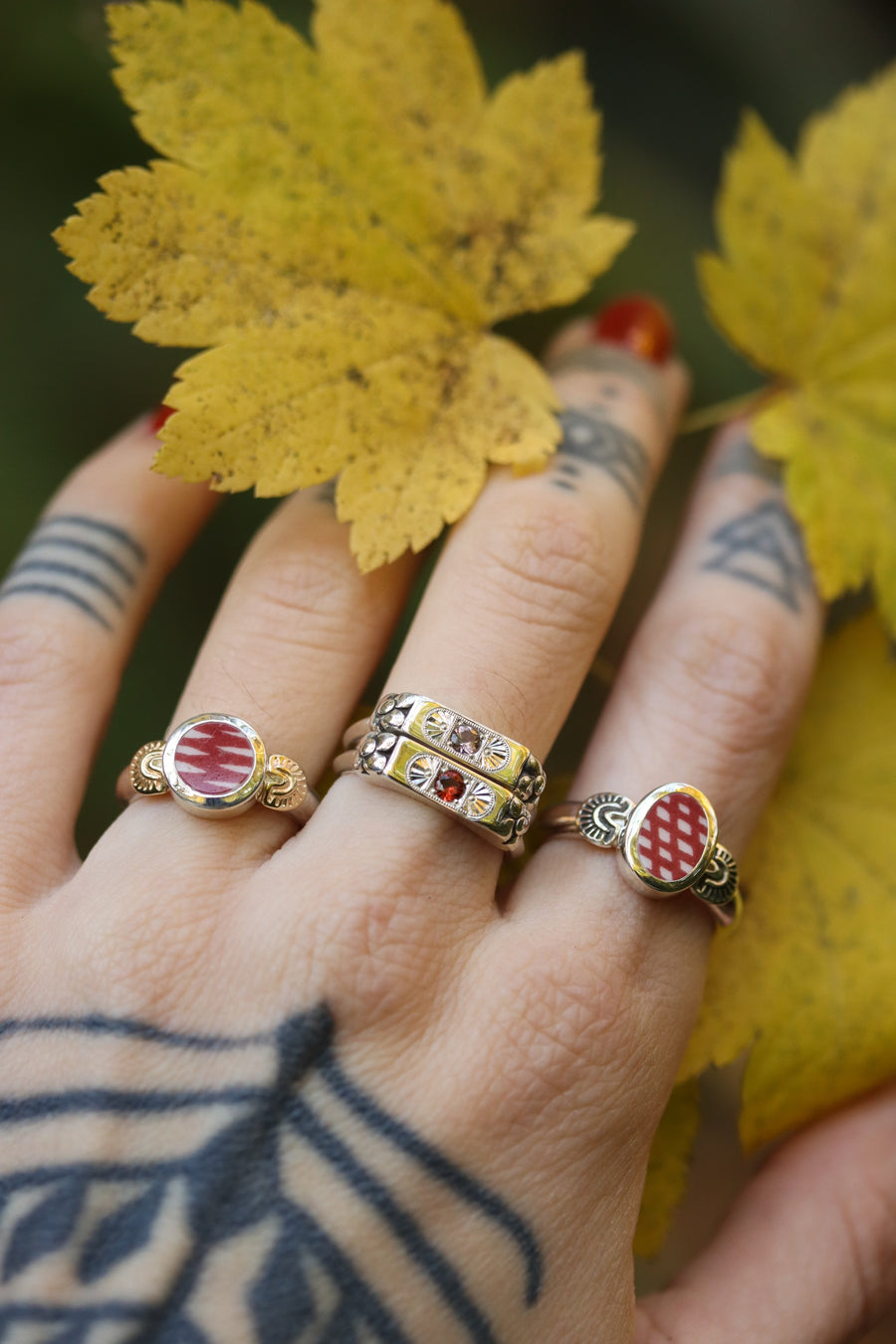 Stamped Santa Fe Ring (size 6)