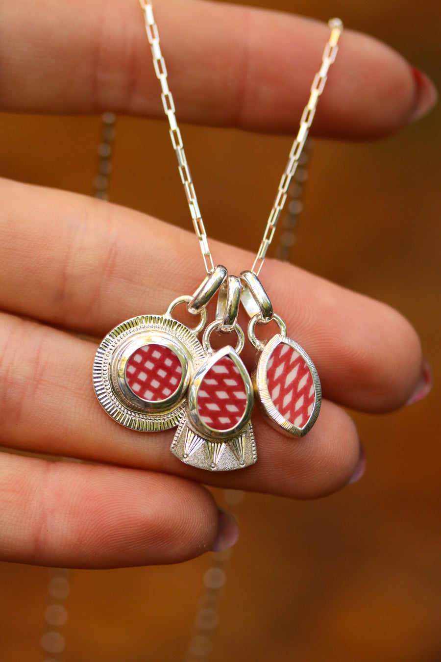 Round Engraved Santa Fe Charm