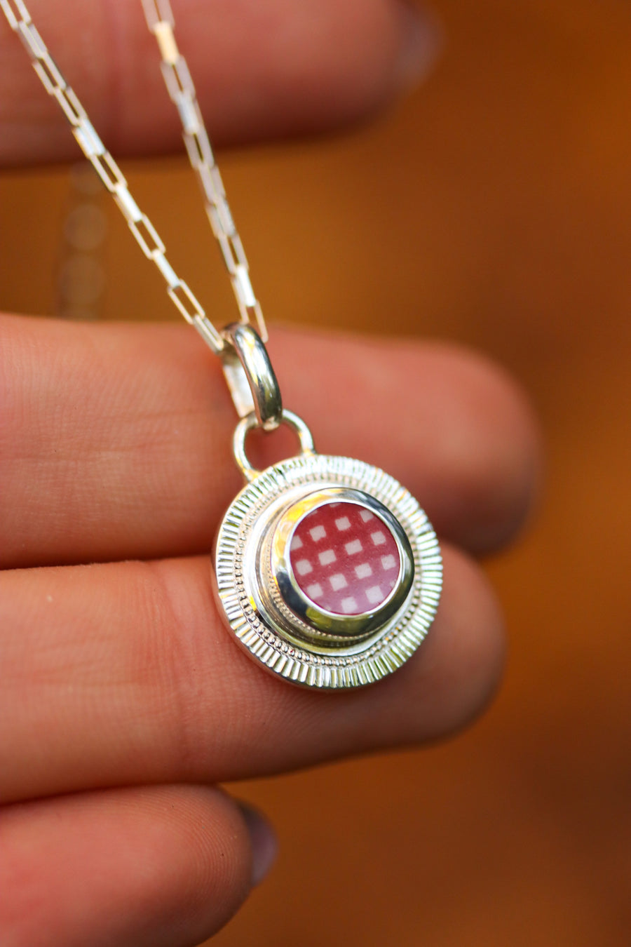 Round Engraved Santa Fe Charm