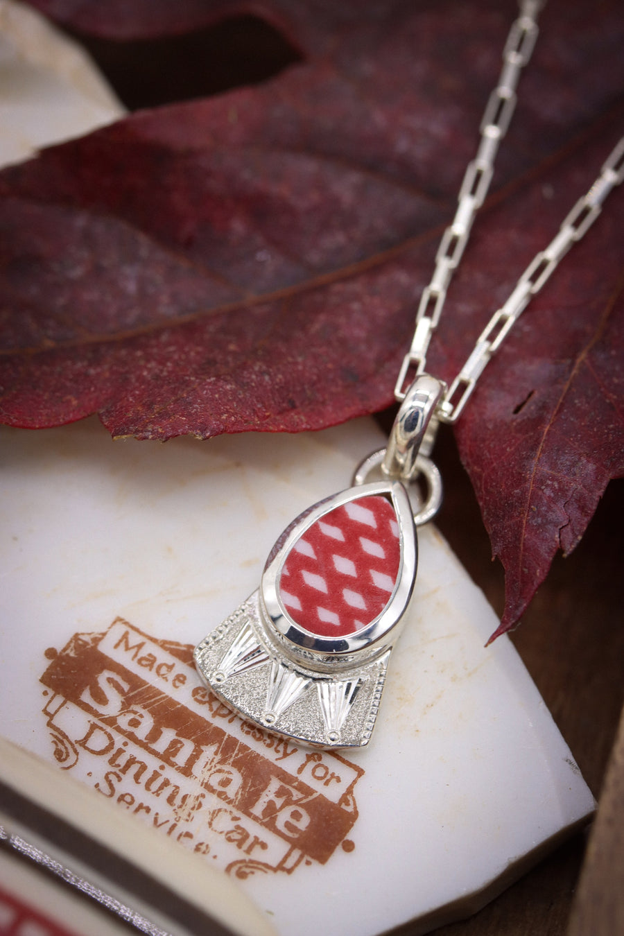 Teardrop Hand Engraved Santa Fe Charm