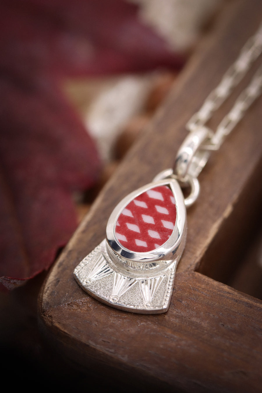 Teardrop Hand Engraved Santa Fe Charm