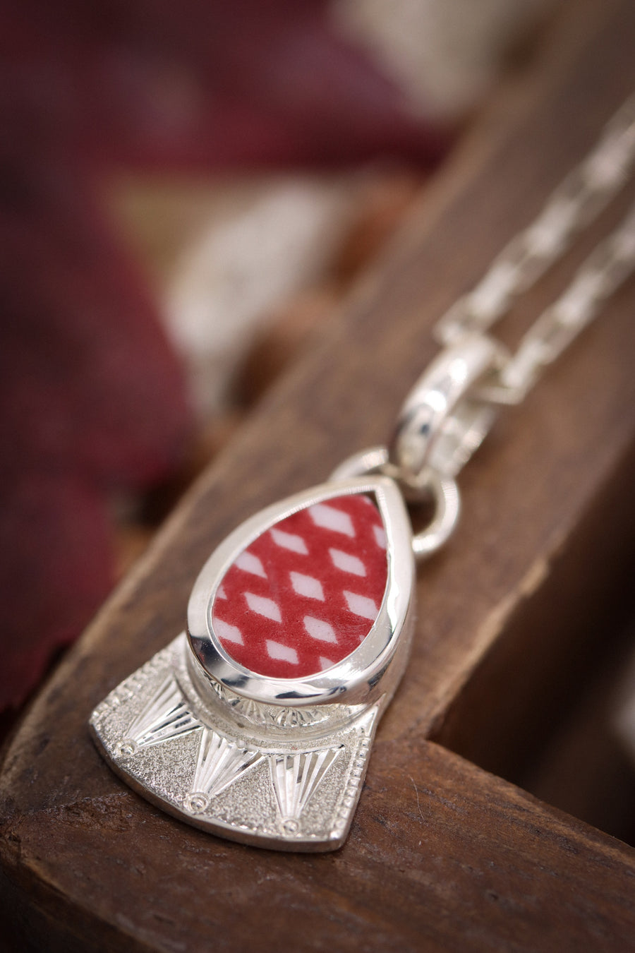 Teardrop Hand Engraved Santa Fe Charm