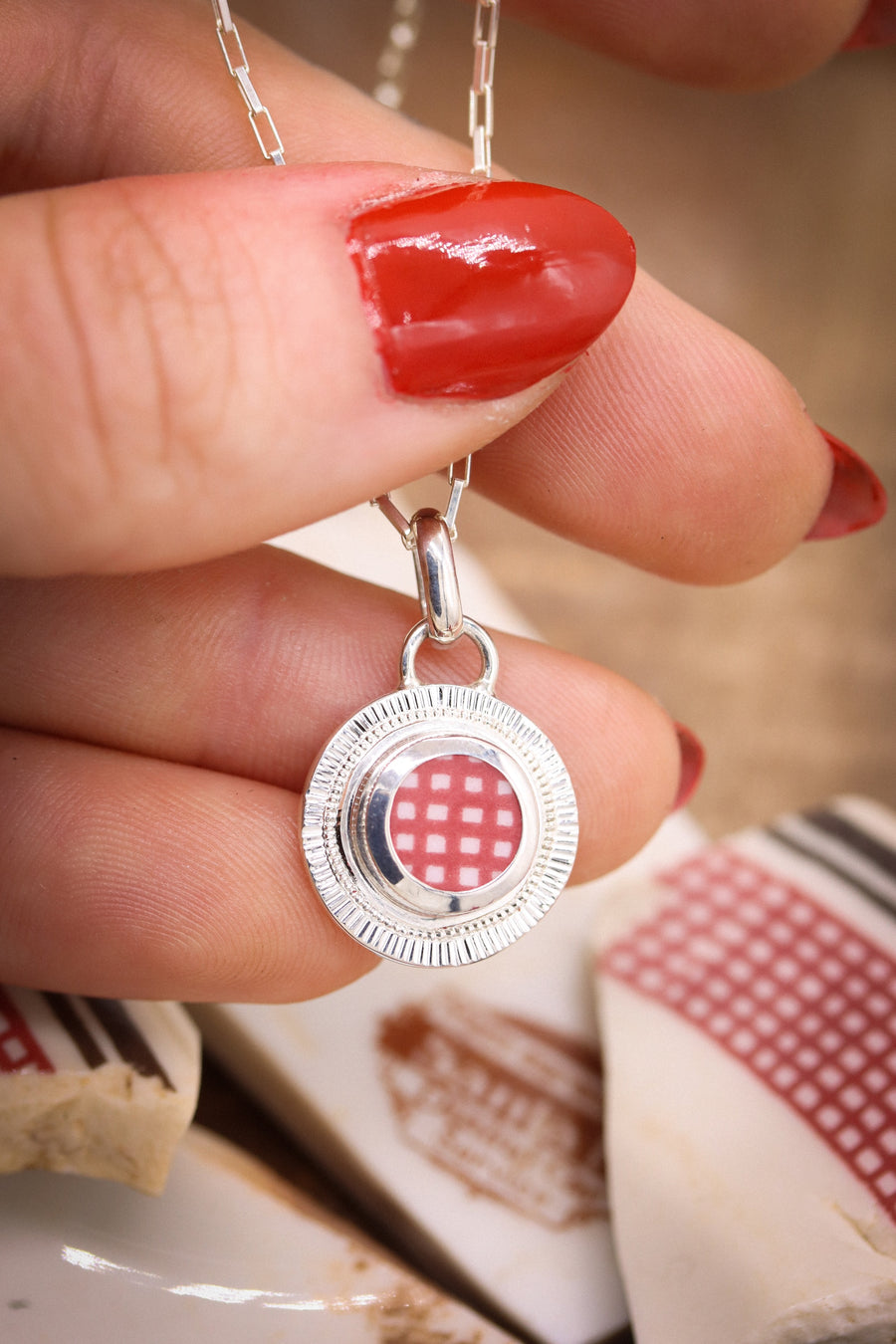 Round Engraved Santa Fe Charm