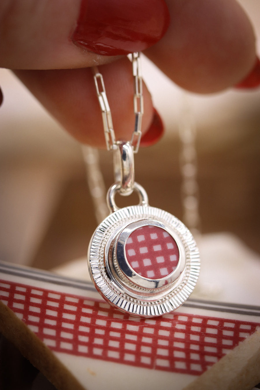 Round Engraved Santa Fe Charm