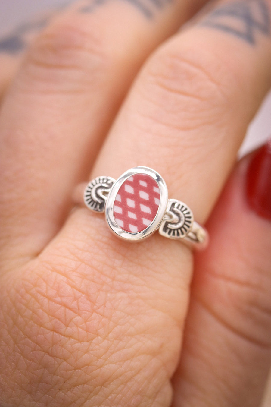 Stamped Santa Fe Ring (size 8.5)