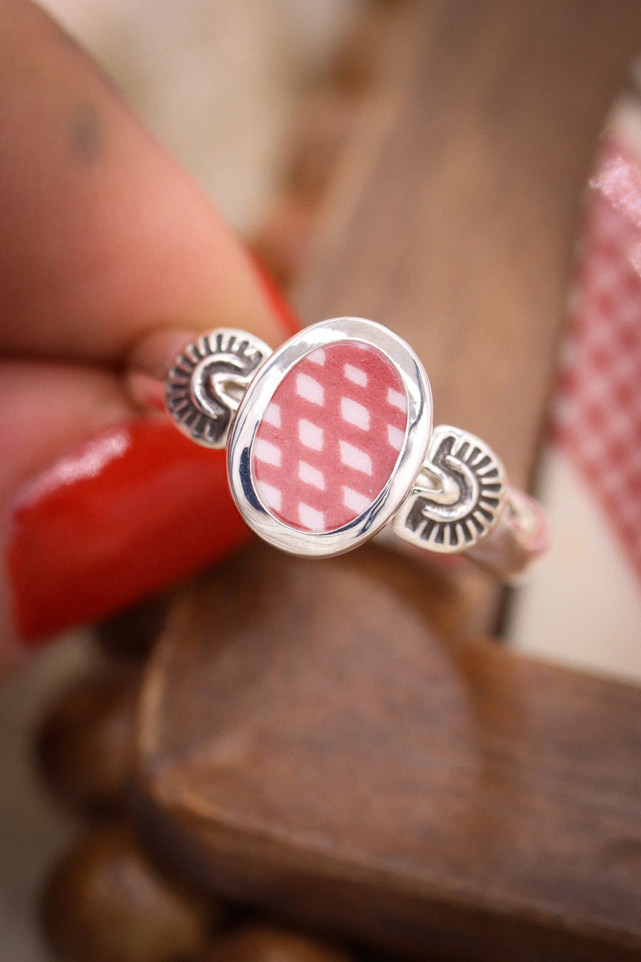 Stamped Santa Fe Ring (size 8.5)