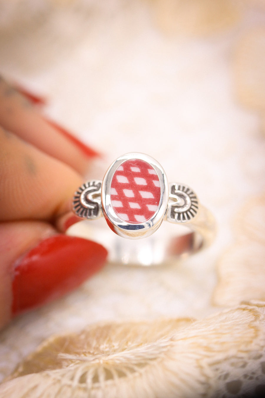 Stamped Santa Fe Ring (size 8.5)