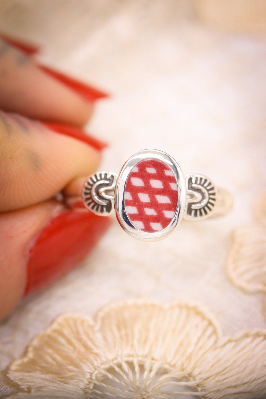 Stamped Santa Fe Ring (size 8.5)