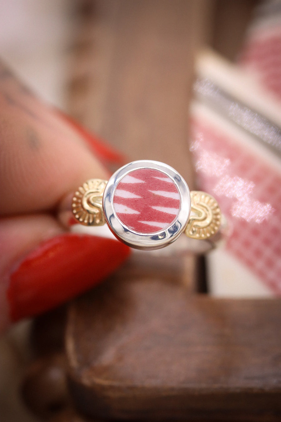 Stamped Santa Fe Ring (size 6)