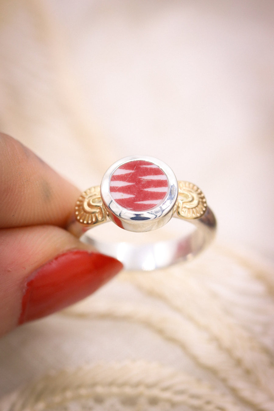 Stamped Santa Fe Ring (size 6)